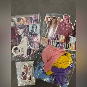 Taylor Swift Party Supplies Birthday Banner Balloons make up bag Swiftie decor